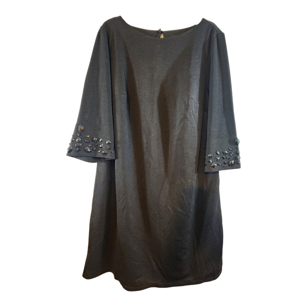 Lux II black dress plus sz 20w embelished sleeves